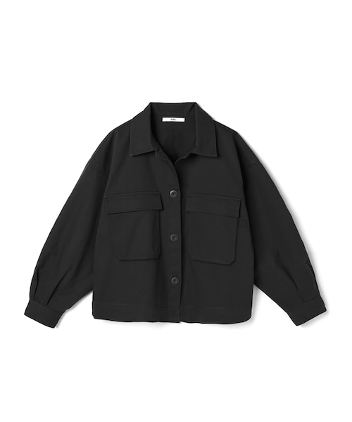 GRL（グレイル）の「ツイルポケットワイドシャツ（シャツ/ブラウス・レディース・ベージュ/ブラック・F）」の2枚目の写真