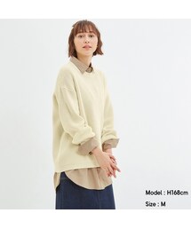 GU | コットンブレンドオーバーサイズセーター(長袖)(トップス)