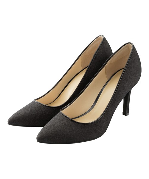 GU(ジーユー)の「マシュマログリッターハイヒールパンプス+E(パンプス・レディース・09BLACK・25.5cm)」の1枚目の写真