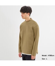 GU | ポンチモックネックT(長袖)(トップス)