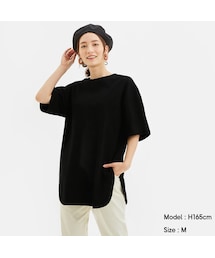 GU | ヘビーウェイトオーバーサイズT(5分袖)(トップス)