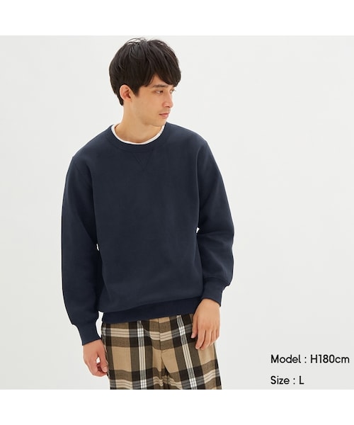 GU(ジーユー)の「スウェットシャツ(長袖)(長袖・メンズ・69NAVY・XL)」の1枚目の写真