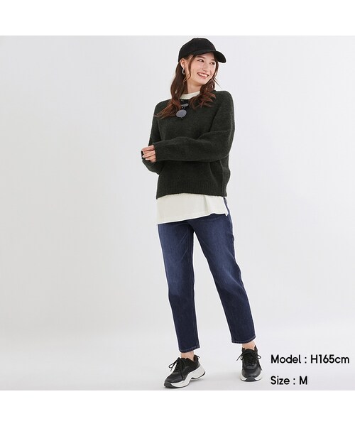 GU(ジーユー)の「テーパードアンクルジーンズ(テーパードパンツ・レディース・69NAVY・XS)」の1枚目の写真