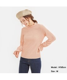 GU | フリルハイネックT(長袖)(トップス)