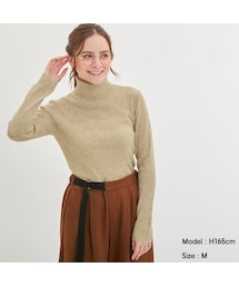 GU | リブタートルネックセーター(長袖)(トップス)