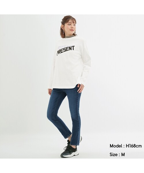 GU(ジーユー)の「ハイウエストシガレットアンクルジーンズ(クロップドパンツ・レディース・67BLUE・S)」の1枚目の写真