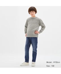 GU | KIDS(男女兼用)ストレッチデニムストレートパンツ(パンツ)