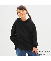 GU | GIRLS裏起毛オーバーサイズスウェットプルパーカ(長袖)(トップス)