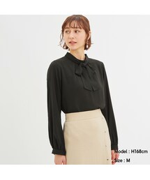 GU | 2WAYボウタイブラウス(長袖)Q(トップス)
