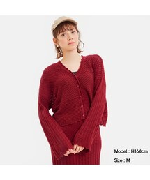 GU | 透かし編みカーディガン(長袖)(セットアップ可能)(トップス)