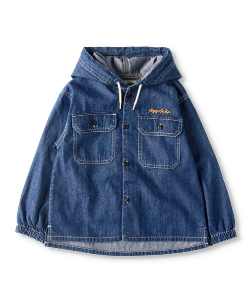 RADCHAP（ラッドチャップ）の「デニムパーカーシャツブルゾン（ブルゾン・キッズ・ブルー/ネイビーブルー・90cm～150cm）」の2枚目の写真