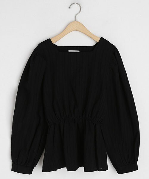 DHOLIC（ディーホリック）の「スクエアネックフレアブラウス（シャツ/ブラウス・レディース・ブルー/ホワイト/ブラック・FREE）」の3枚目の写真