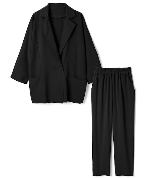 GRL（グレイル）の「ジャケットXパンツセットアップ（セットアップ・レディース・ベージュ/ブルーグレー/ブラック/モカ・M）」の2枚目の写真