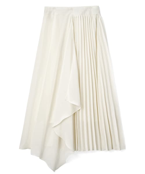 GRL（グレイル）の「サイドプリーツイレヘムスカート（スカート・レディース・グリーン/オフホワイト・F）」の2枚目の写真