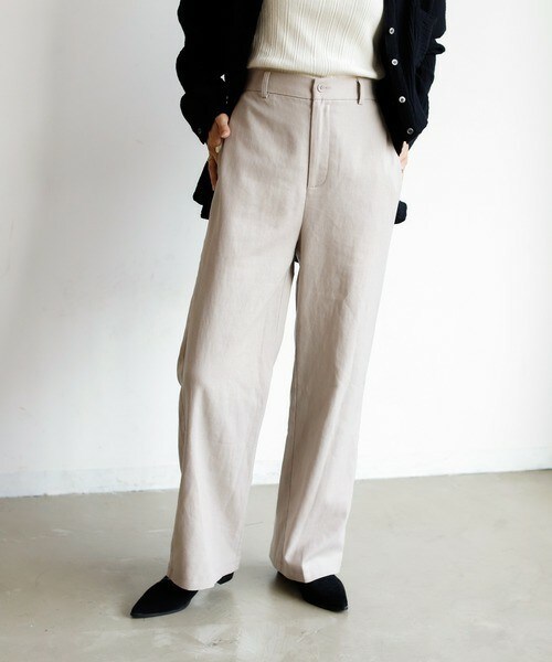 Auntie Rosa Holiday（アンティローザホリデー）の「リネンブレンドへリンボーンパンツ（その他パンツ・レディース・ホワイト/グレー/ブラウン・FREE）」の2枚目の写真