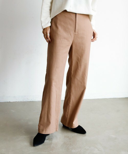 Auntie Rosa Holiday（アンティローザホリデー）の「リネンブレンドへリンボーンパンツ（その他パンツ・レディース・ホワイト/グレー/ブラウン・FREE）」の3枚目の写真