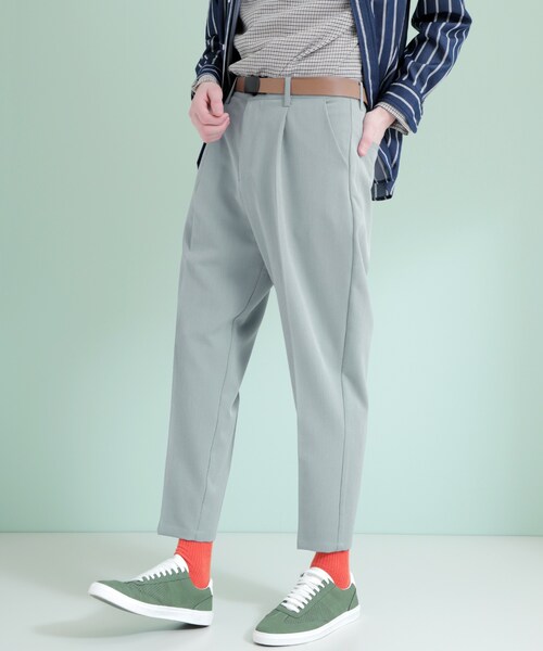 EMMA CLOTHES(エマクローズ)の「TRストレッチスーツ地 ワンタック セミワイド テーパードアンクルパンツ(その他パンツ・メンズ・ブラック/グレー/ブラウン/ベージュ/グリーン/ブルー・XS/S/M/L/XL)」の6枚目の写真