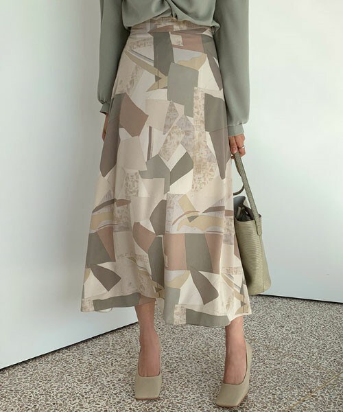 DHOLIC（ディーホリック）の「ユニークパターンスカート（スカート・レディース・ブルー/ベージュ・FREE）」の2枚目の写真
