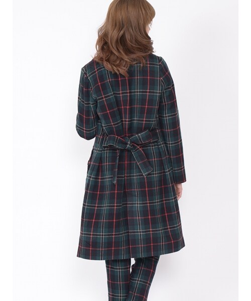 Honey Salon（ハニーサロン）の「チェックロングコート（その他・レディース・グリーン/ホワイト/レッド・Free）」の6枚目の写真