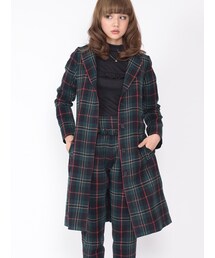 Honey Salon | チェックロングコート(その他)