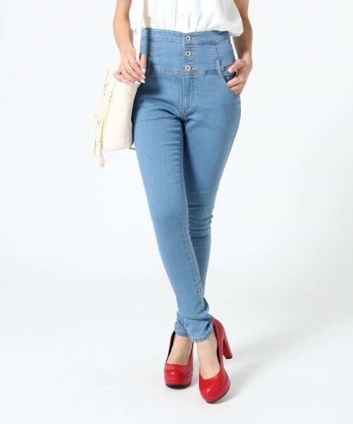 Heather（ヘザー）の「ヘザーＦＷハイウエストスキニー（パンツ・レディース・ブラック/ライトブルー/ネイビー・Ｓ/Ｍ）」の2枚目の写真