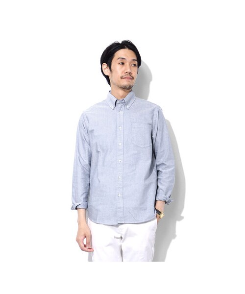 URBAN RESEARCH DOORS（アーバンリサーチドアーズ）の「FORK&amp;SPOON　Organic オックス ロングスリーブ　シャツ（トップス・メンズ・オフホワイト/ネイビー・38/40/42）」の6枚目の写真