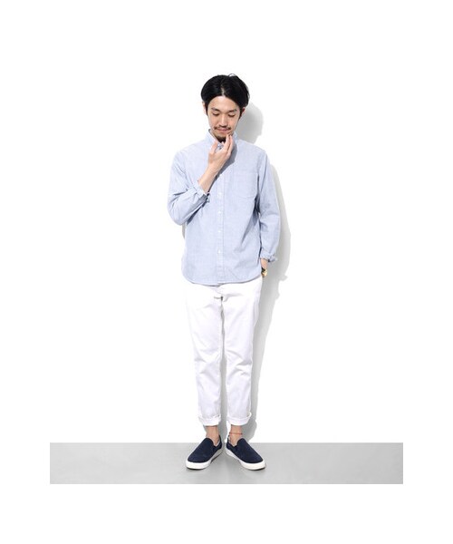 URBAN RESEARCH DOORS（アーバンリサーチドアーズ）の「FORK&amp;SPOON　Organic オックス ロングスリーブ　シャツ（トップス・メンズ・オフホワイト/ネイビー・38/40/42）」の5枚目の写真