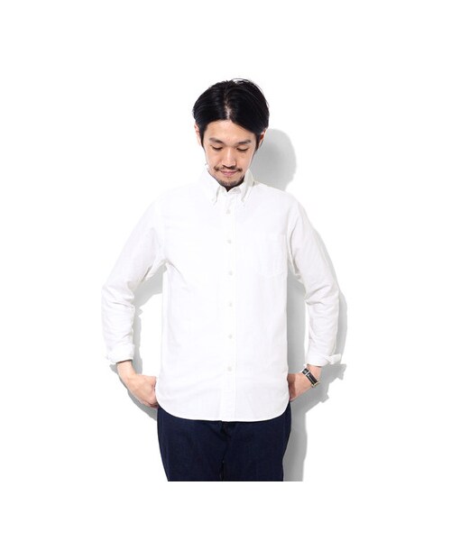 URBAN RESEARCH DOORS（アーバンリサーチドアーズ）の「FORK&amp;SPOON　Organic オックス ロングスリーブ　シャツ（トップス・メンズ・オフホワイト/ネイビー・38/40/42）」の4枚目の写真