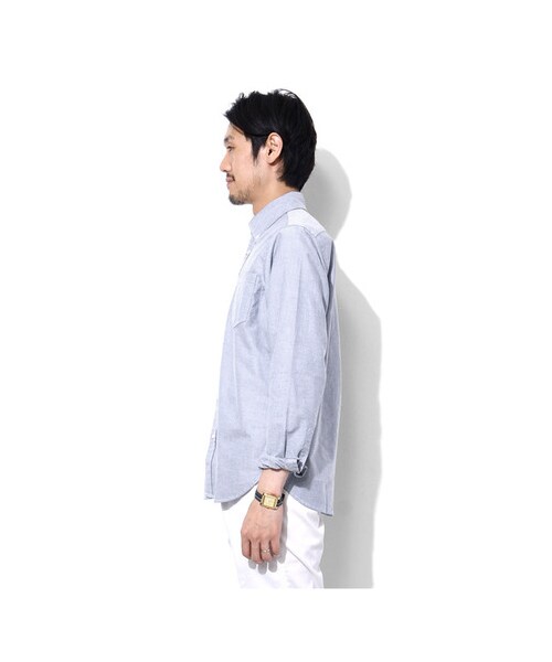 URBAN RESEARCH DOORS（アーバンリサーチドアーズ）の「FORK&amp;SPOON　Organic オックス ロングスリーブ　シャツ（トップス・メンズ・オフホワイト/ネイビー・38/40/42）」の7枚目の写真