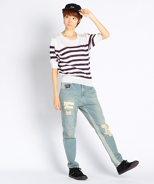 DOUBLE NAME（ダブルネーム）の「ＢＯＲＤＥＲ ＫＮＩＴ Ｐ／Ｏ（トップス・柄A/柄B/柄C・FREE）」の8枚目の写真