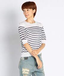 DOUBLE NAME | ＢＯＲＤＥＲ ＫＮＩＴ Ｐ／Ｏ(トップス)