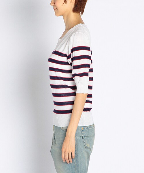 DOUBLE NAME（ダブルネーム）の「ＢＯＲＤＥＲ ＫＮＩＴ Ｐ／Ｏ（トップス・柄A/柄B/柄C・FREE）」の4枚目の写真