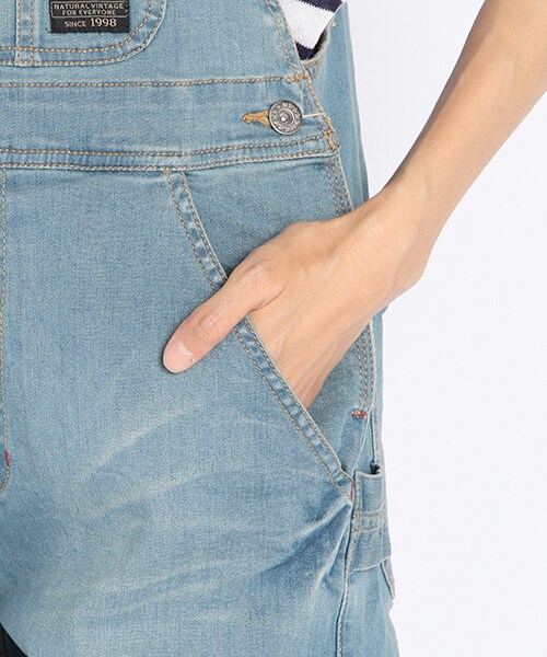 DOUBLE NAME（ダブルネーム）の「サルエルオーバーオール（パンツ・サックス/オフシロ/柄A・S/M）」の7枚目の写真