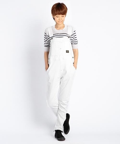 DOUBLE NAME（ダブルネーム）の「サルエルオーバーオール（パンツ・サックス/オフシロ/柄A・S/M）」の2枚目の写真