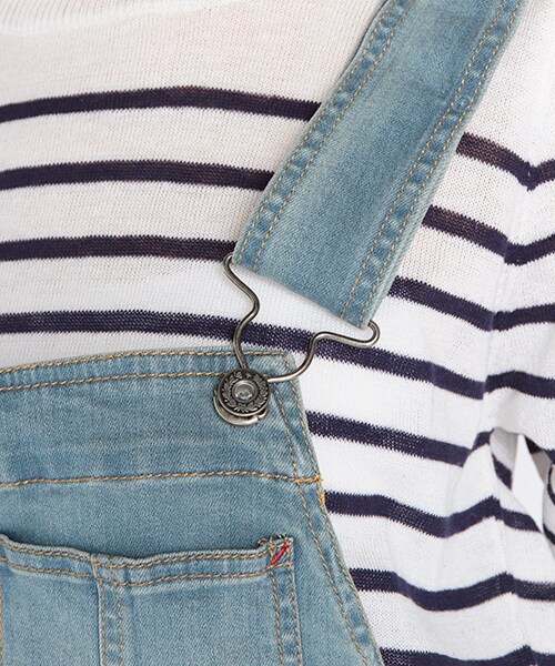 DOUBLE NAME（ダブルネーム）の「サルエルオーバーオール（パンツ・サックス/オフシロ/柄A・S/M）」の6枚目の写真