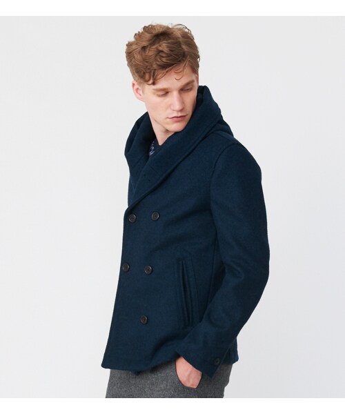 HAMNETT（ハムネット）の「【HAMNETT】 HOODED SHAWL MELTON（ジャケット/アウター・メンズ・ブラック/グレー/ターコイズブルー/ベージュ・S/M/L/AL）」の5枚目の写真