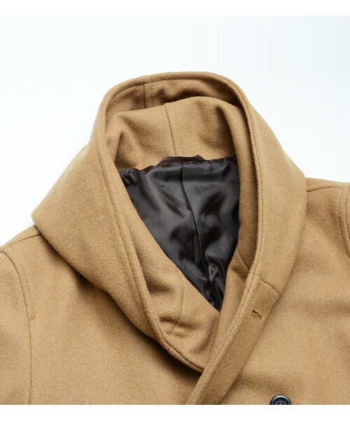 HAMNETT（ハムネット）の「【HAMNETT】 HOODED SHAWL MELTON（ジャケット/アウター・メンズ・ブラック/グレー/ターコイズブルー/ベージュ・S/M/L/AL）」の7枚目の写真