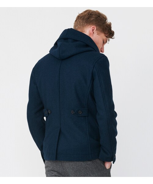 HAMNETT（ハムネット）の「【HAMNETT】 HOODED SHAWL MELTON（ジャケット/アウター・メンズ・ブラック/グレー/ターコイズブルー/ベージュ・S/M/L/AL）」の6枚目の写真