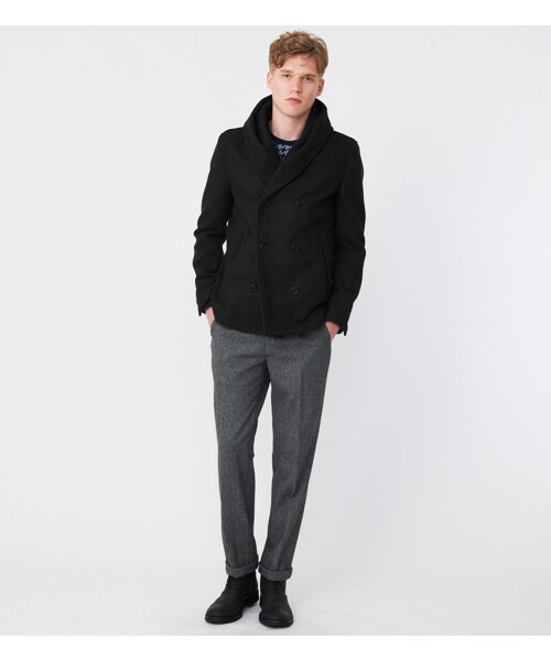 HAMNETT（ハムネット）の「【HAMNETT】 HOODED SHAWL MELTON（ジャケット/アウター・メンズ・ブラック/グレー/ターコイズブルー/ベージュ・S/M/L/AL）」の15枚目の写真