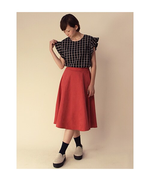 w closet（ダブルクローゼット）の「【A/W】チェック柄2枚フリル袖プルオーバー（トップス・レディース・ボルドーベース/ブラックベース・FREE）」の10枚目の写真