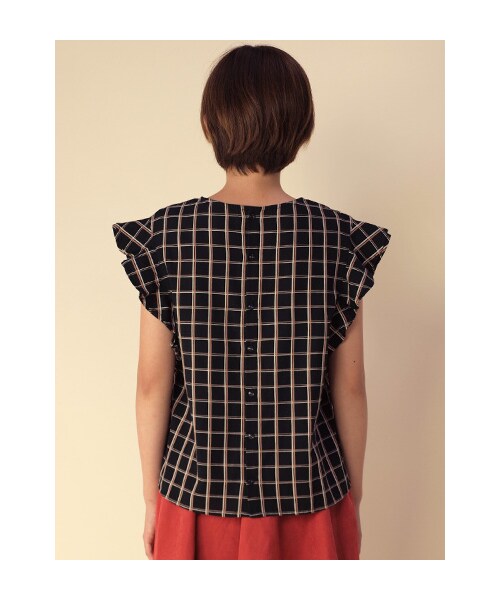 w closet（ダブルクローゼット）の「【A/W】チェック柄2枚フリル袖プルオーバー（トップス・レディース・ボルドーベース/ブラックベース・FREE）」の5枚目の写真