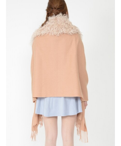 Honey Salon（ハニーサロン）の「Honeyラムファーストール（その他・レディース・キャメル/ブラック・Free）」の4枚目の写真