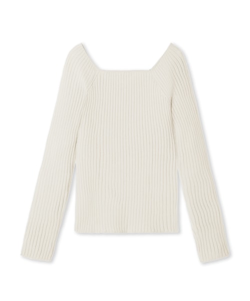 GRL（グレイル）の「前後2wayリブニットトップス（ニット/セーター・レディース・グリーン/オフホワイト/ブルー・M）」の2枚目の写真