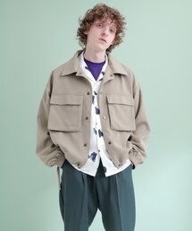 EMMA CLOTHES | オーバーサイズ 袖ボリューム CPO オーバーサイズ コーチ ジャケット/ショートブルゾン/フライトジャケット(EMMA CLOTHES)(その他アウター)