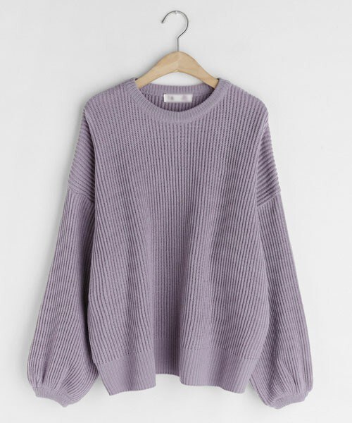 DHOLIC（ディーホリック）の「ラウンドパフスリーブニット（ニット/セーター・レディース・グリーン/ホワイト/パープル/ブラック/ピンク・FREE）」の4枚目の写真