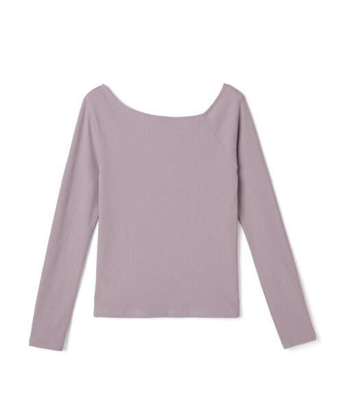 GRL（グレイル）の「ショルダーカットリブテレコトップス（Tシャツ/カットソー・レディース・オリーブ/ラベンダー/ベージュ・M）」の3枚目の写真