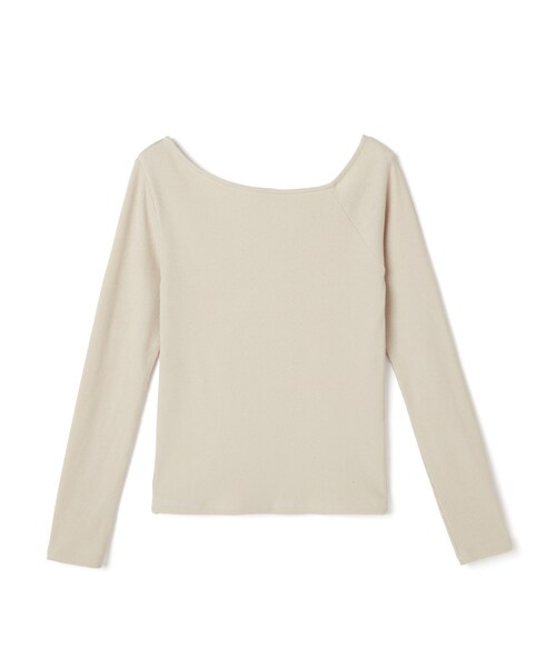 GRL（グレイル）の「ショルダーカットリブテレコトップス（Tシャツ/カットソー・レディース・オリーブ/ラベンダー/ベージュ・M）」の2枚目の写真