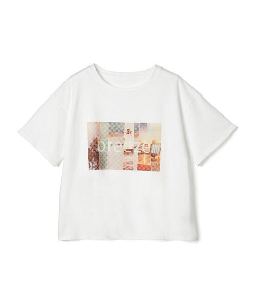 GRL(グレイル)の「フォトプリントTシャツ(Tシャツ/カットソー・レディース・オフホワイト/チャコール・F)」の1枚目の写真