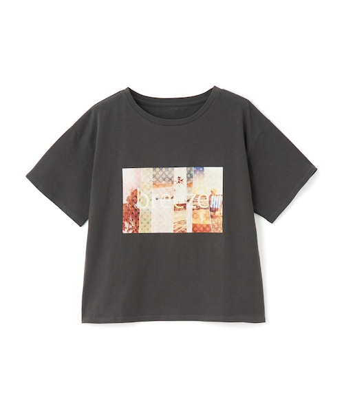 GRL(グレイル)の「フォトプリントTシャツ(Tシャツ/カットソー・レディース・オフホワイト/チャコール・F)」の2枚目の写真