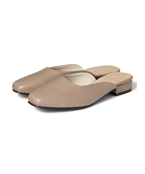 GRL（グレイル）の「スクエアトゥスリッパフラットシューズ（その他シューズ・レディース・ベージュ/オリーブ/モカ/オフホワイト・24.5）」の3枚目の写真